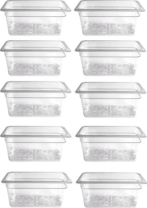 Omcan - 1/3 Size 6" Deep Clear Food Pan, Pack of 10 - 80059