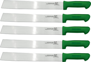 Omcan - 14" Watermelon Knife with Green Handle, Pack of 5 - 18739