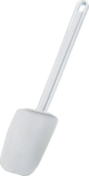 Omcan - 14” White Rubber Spoonula with Plastic Handle, Pack of 100 - 80052