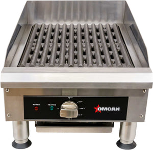 Omcan - 14"x 19" 3.6kW Electric Charbroiler With Grill and Griddle Plate - 49885