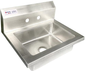 Omcan - 14.5"x 14" x 18" Fabricated Stainless Steel Hand Sink With Two Holes - 46582