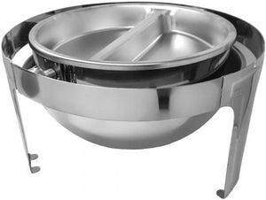 Omcan - 15" Round Chafer Divided Food Pan for 80527, Pack of 5 - 81016