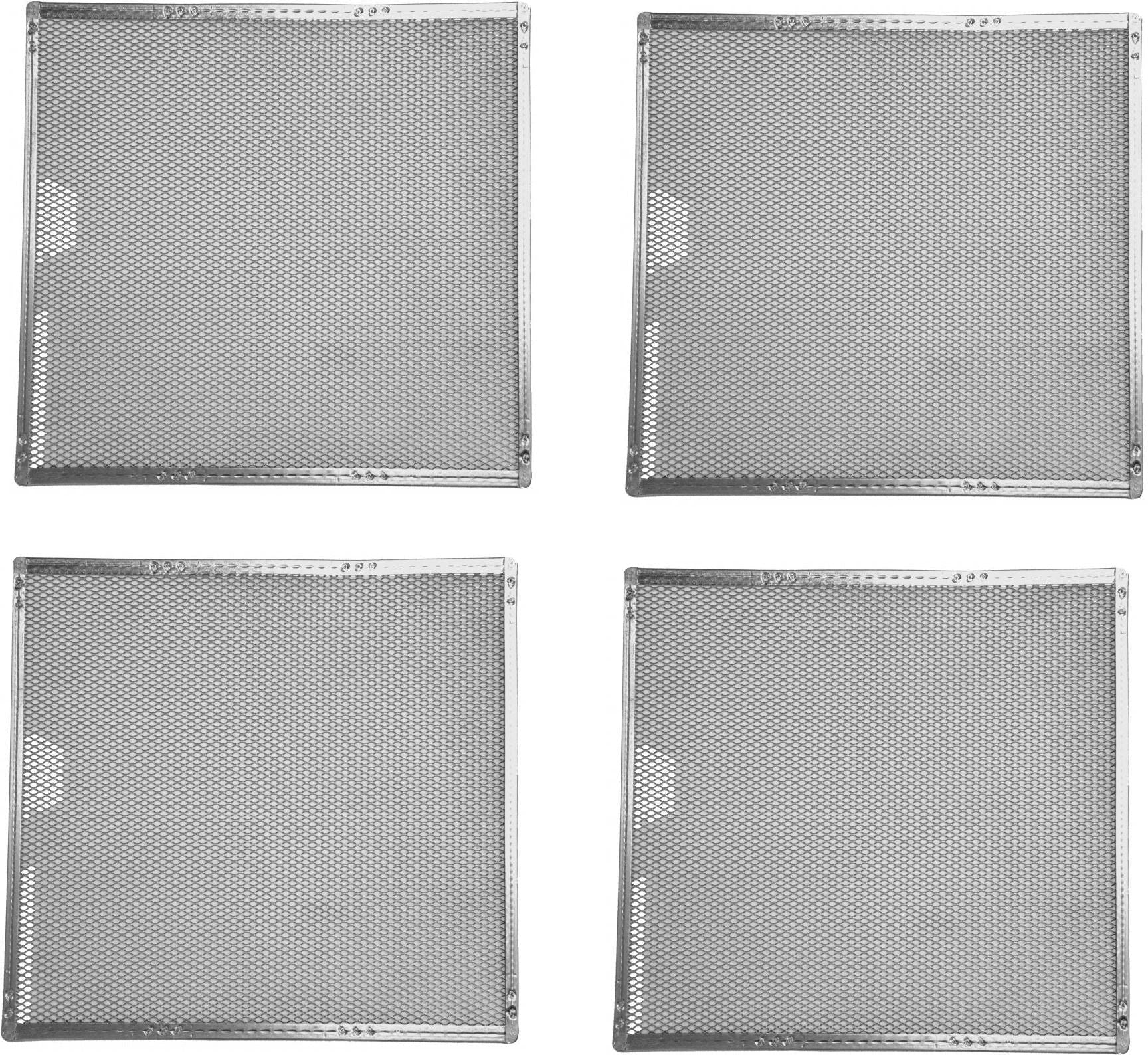 Omcan - 15" x 15" Heavy Duty Crimped Square Pizza Screen, Pack of 4 - 13458