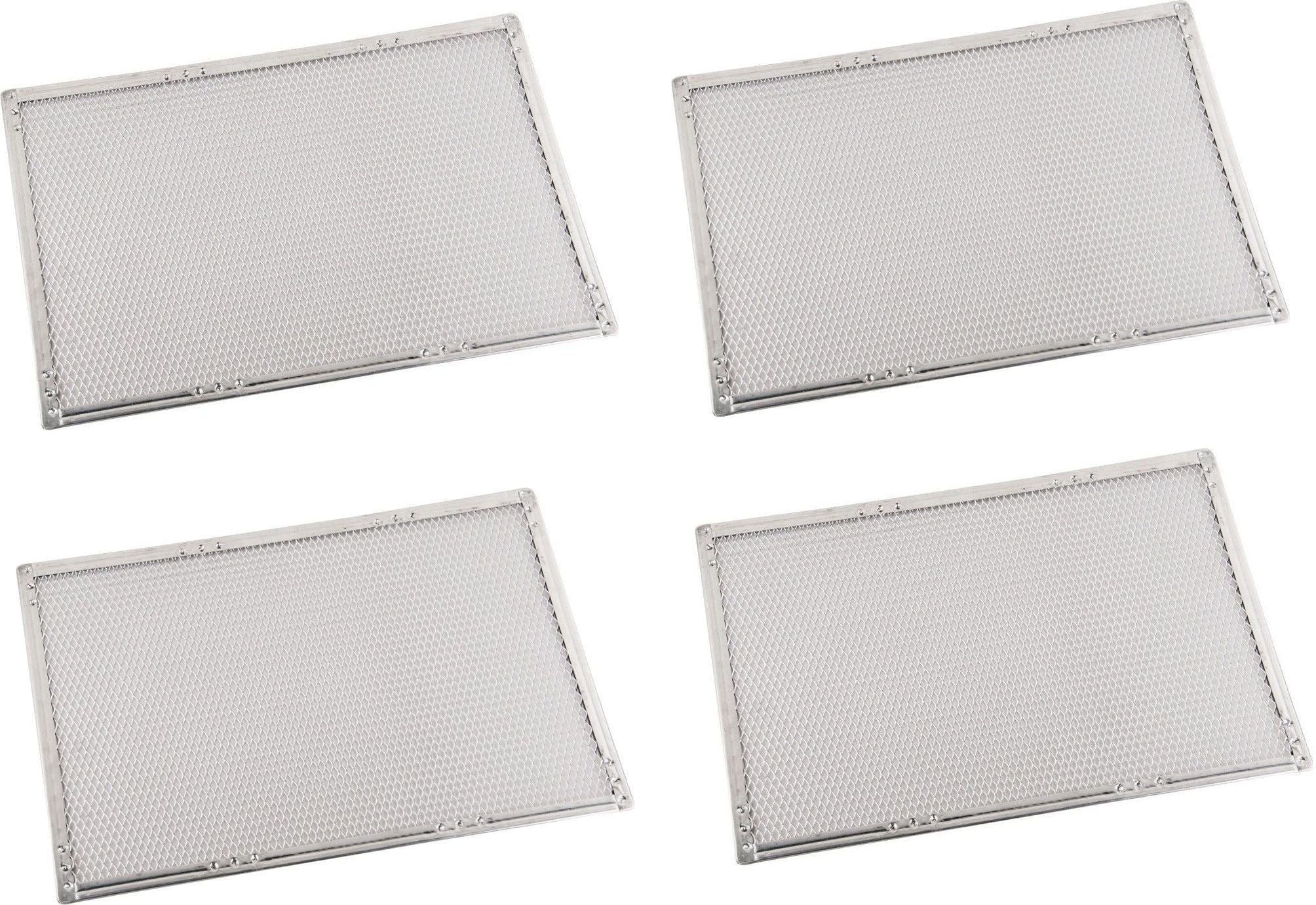 Omcan - 15" x 21" Heavy Duty Crimped Rectangular Pizza Screen, Pack of 4 - 13459