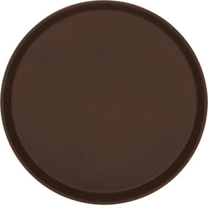 Omcan - 16" Brown Round Non-Slip Service Tray (406 mm), Pack of 10 - 80114