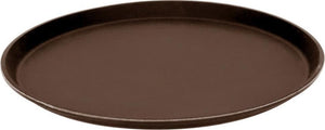 Omcan - 16" Brown Round Non-Slip Service Tray (406 mm), Pack of 10 - 80114