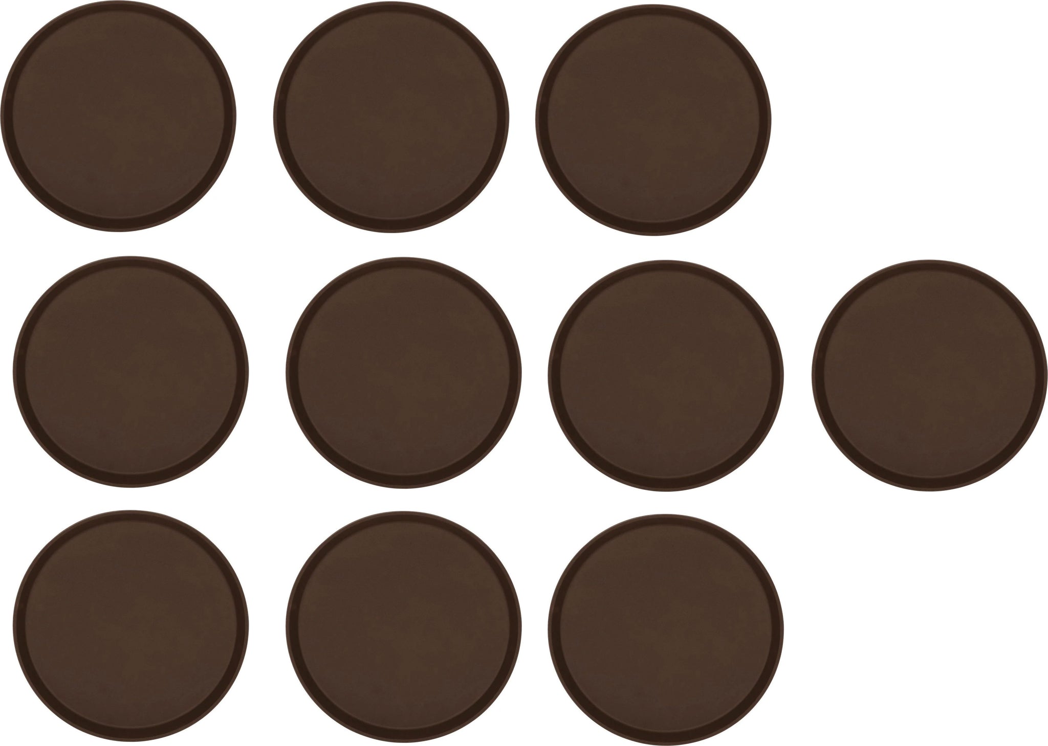 Omcan - 16" Brown Round Non-Slip Service Tray (406 mm), Pack of 10 - 80114