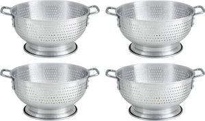 Omcan - 16 QT Aluminum Colander (15.2 L), Pack of 4 - 80406