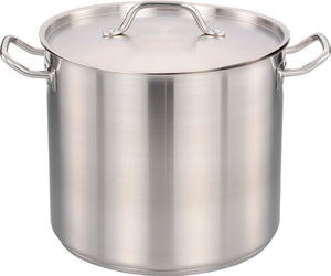 Omcan - 16 QT Stainless Steel Stock Pot with Cover, Pack of 2 - 80439