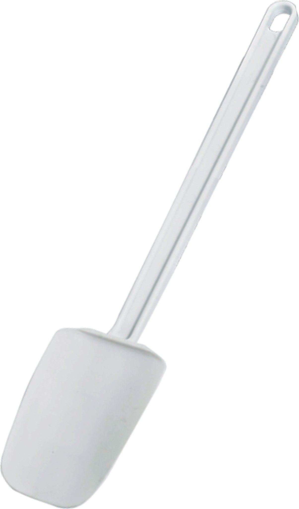 Omcan - 16” White Rubber Spoonula with Plastic Handle, Pack of 50 - 80045