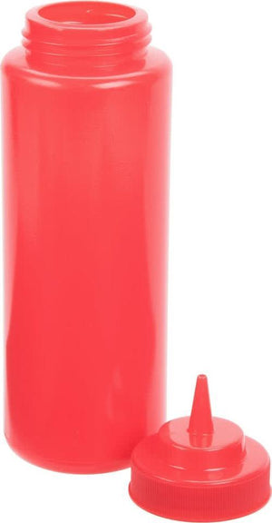 Omcan - 16 oz Red Condiment Squeeze Bottles Set of 6 (473 ml), Pack of 15 - 40469