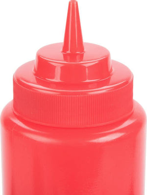 Omcan - 16 oz Red Condiment Squeeze Bottles Set of 6 (473 ml), Pack of 15 - 40469