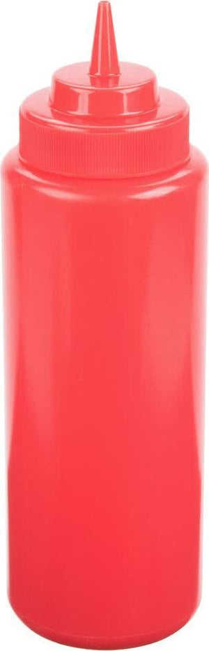 Omcan - 16 oz Red Condiment Squeeze Bottles Set of 6 (473 ml), Pack of 15 - 40469