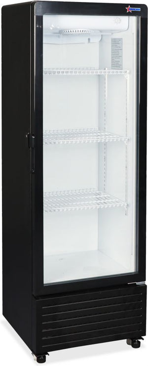 Omcan - 16.5" Black Single Glass Door Refrigerated Showcase - 47563