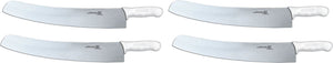 Omcan - 18" Pizza Knife with White DR Handle, Pack of 4 - 31355