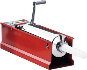 Omcan - 18 lb Capacity, 2-Speed Horizontal Gear Drive Trento Red Manual Sausage Stuffer - 48161