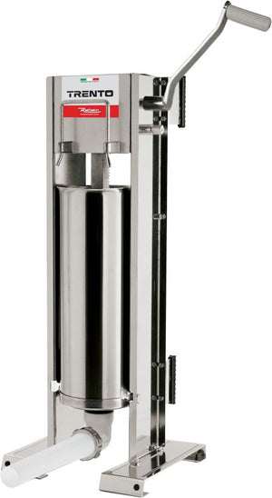 Omcan - 18 lb Capacity, 2-Speed Vertical and Horizontal Gear Drive Trento Stainless Steel Manual Sausage Stuffer - 48168