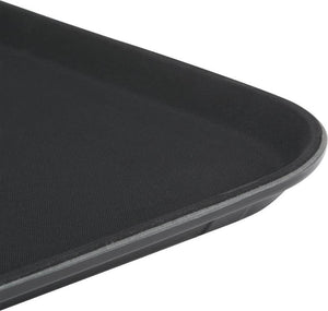 Omcan - 18" x 14" Black Rectangular Non-Slip Service Tray (457 mm x 356 mm), Pack of 10 - 80115