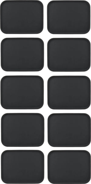 Omcan - 18" x 14" Black Rectangular Non-Slip Service Tray (457 mm x 356 mm), Pack of 10 - 80115