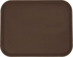 Omcan - 18" x 14" Brown Rectangular Non-Slip Service Tray (457 mm x 356 mm), Pack of 10 - 80116