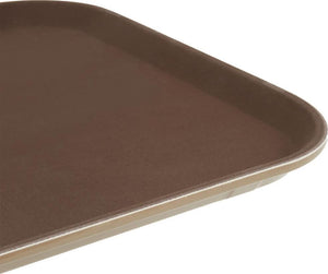 Omcan - 18" x 14" Brown Rectangular Non-Slip Service Tray (457 mm x 356 mm), Pack of 10 - 80116