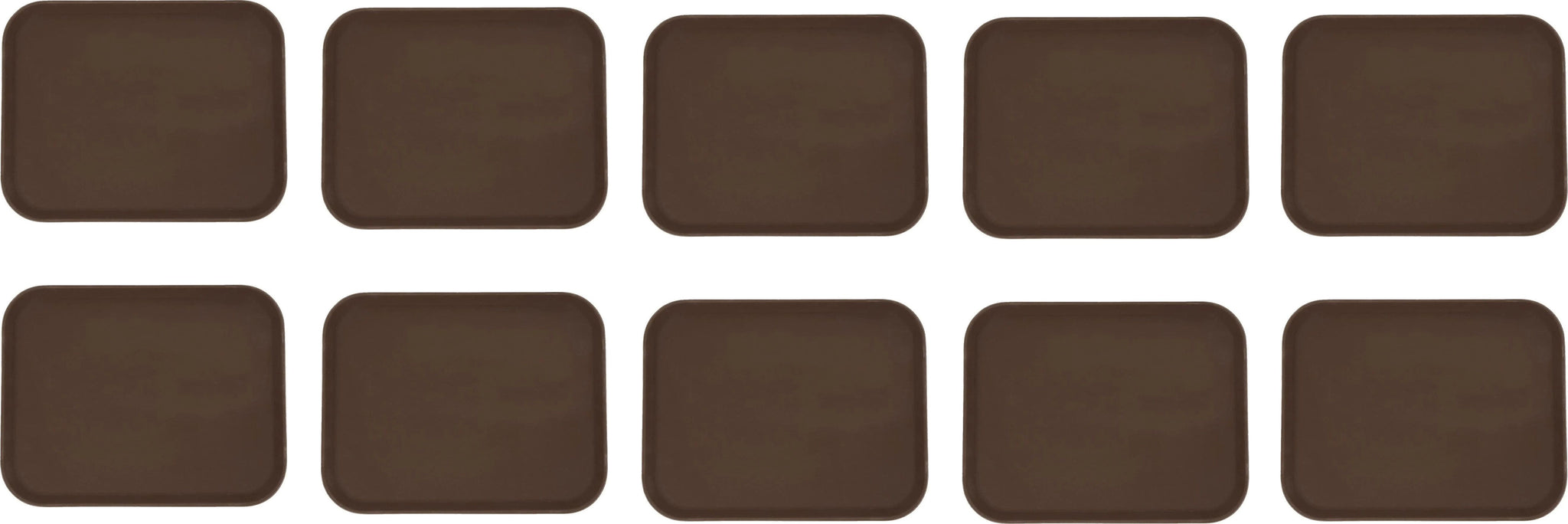 Omcan - 18" x 14" Brown Rectangular Non-Slip Service Tray (457 mm x 356 mm), Pack of 10 - 80116