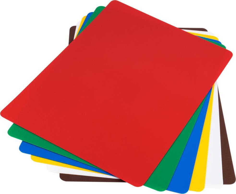 Omcan - 18" x 24" Set of 6 Colour-Coded Flexible Cutting Boards, Pack of 4 - 41195