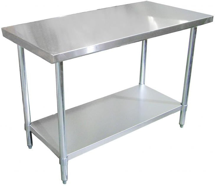 Omcan - 18″ x 30″ Stainless Steel Work Table with Galvanized Legs and Undershelf, Pack of 2 - 47719