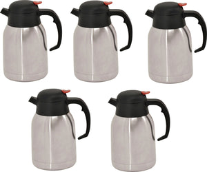 Omcan - 1.5 L Stainless Steel Double Wall Thermal Carafe, Pack of 5 - 40564