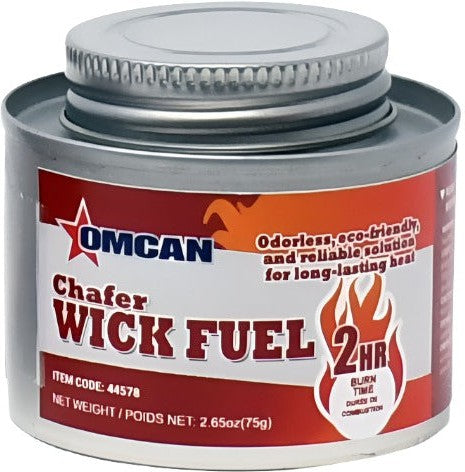 Omcan - 2 Hour Wick Chafing Dish Fuel with Safety Twist Cap, Pack of 70 - 44578