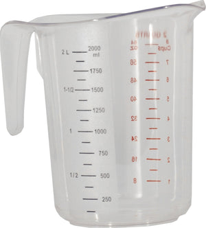 Omcan - 2 QT Clear Polycarbonate Measuring Cup (1900 ml), Pack of 15 - 80573