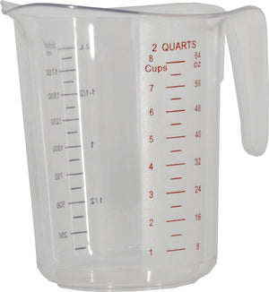 Omcan - 2 QT Clear Polycarbonate Measuring Cup (1900 ml), Pack of 15 - 80573