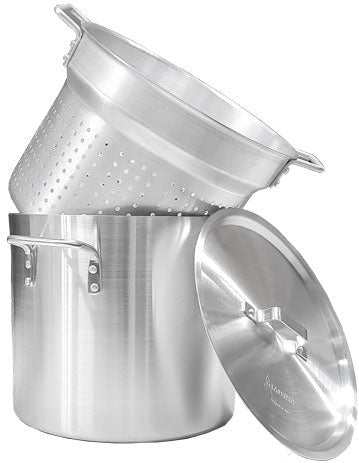 Omcan - 20 QT Aluminum Double Boiler with Perforated Inner Pot - 43441