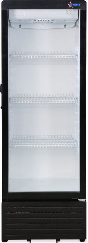 Omcan - 21" Black Single Glass Door Refrigerated Showcase - 47586