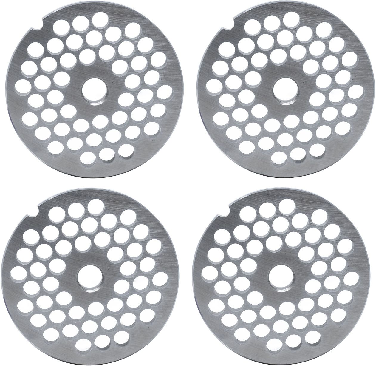 Omcan - #22 (12 mm) European-Style Stainless Steel with Hub Meat Grinder Plate, Pack of 4 - 11204