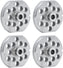 Omcan - #22 (12.8 mm) Stainless Steel Meat Grinder Plate with Hub & Flat Sides, Pack of 4 - 40308