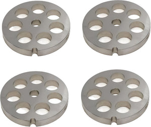 Omcan - #22 (18 mm) European-Style Stainless Steel Hubless Meat Grinder Plate, Pack of 4 - 11226