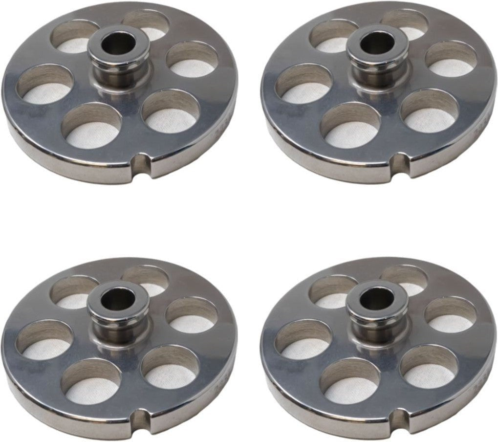 Omcan - #22 (18 mm) European-Style Stainless Steel with Hub Meat Grinder Plate, Pack of 4 - 11205