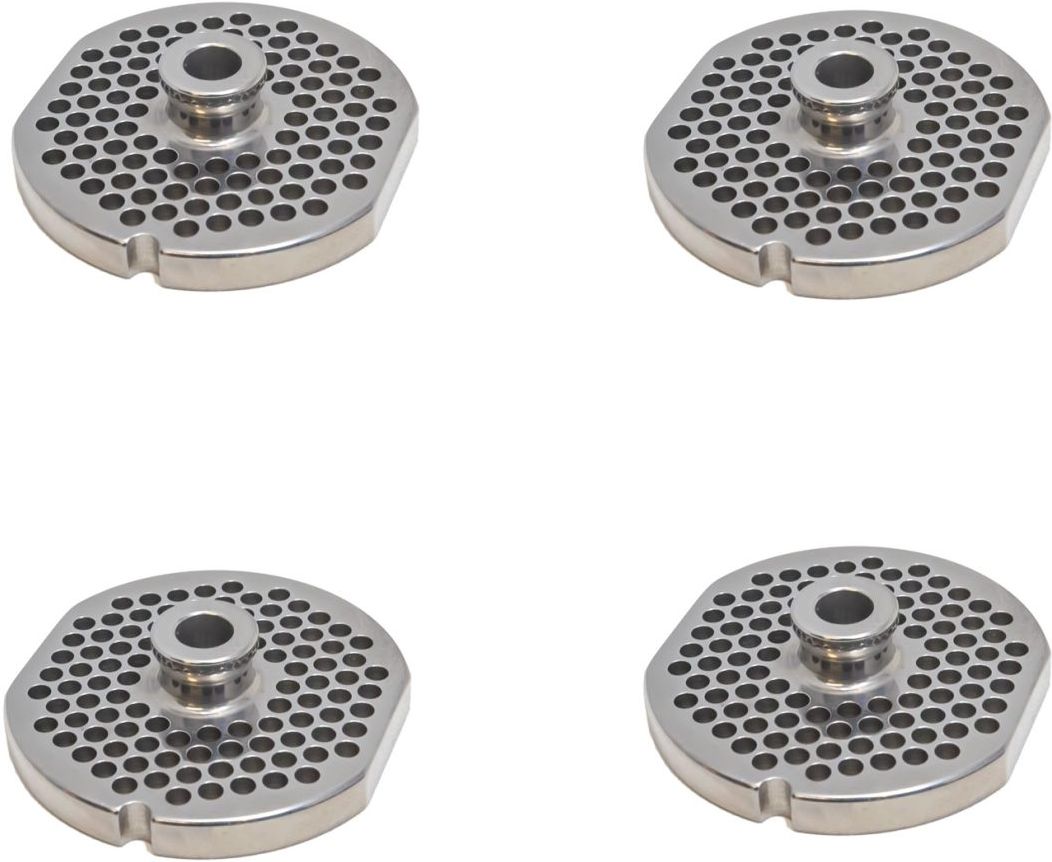 Omcan - #22 (2.38 mm) Stainless Steel Meat Grinder Plate with Hub, Pack Of 4 - 11146