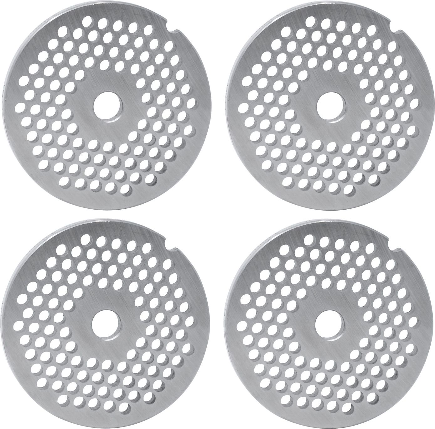 Omcan - #22 (4.8 mm) European-Style Stainless Steel Hubless Meat Grinder Plate, Pack of 4 - 11221