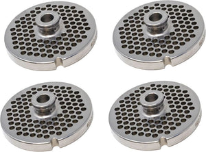 Omcan - #22 (4.8 mm) European-Style Stainless Steel with Hub Meat Grinder Plate, Pack of 4 - 11200