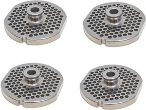 Omcan - #22 (4.8 mm) Stainless Steel Meat Grinder Plate with Hub, Pack of 4 - 40307