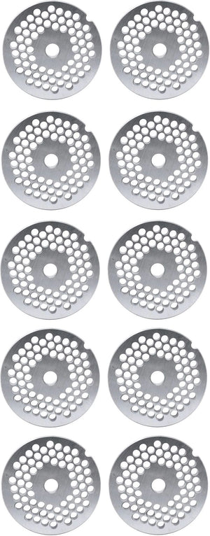 Omcan - #22 (6 mm) Carbon Steel Hubless Meat Grinder Plate, Pack of 10 - 11248