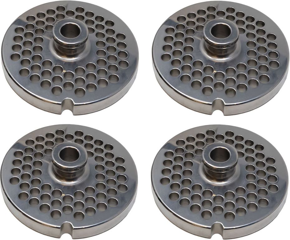 Omcan - #22 (6 mm) European-Style Stainless Steel with Hub Meat Grinder Plate, Pack of 4 - 11201