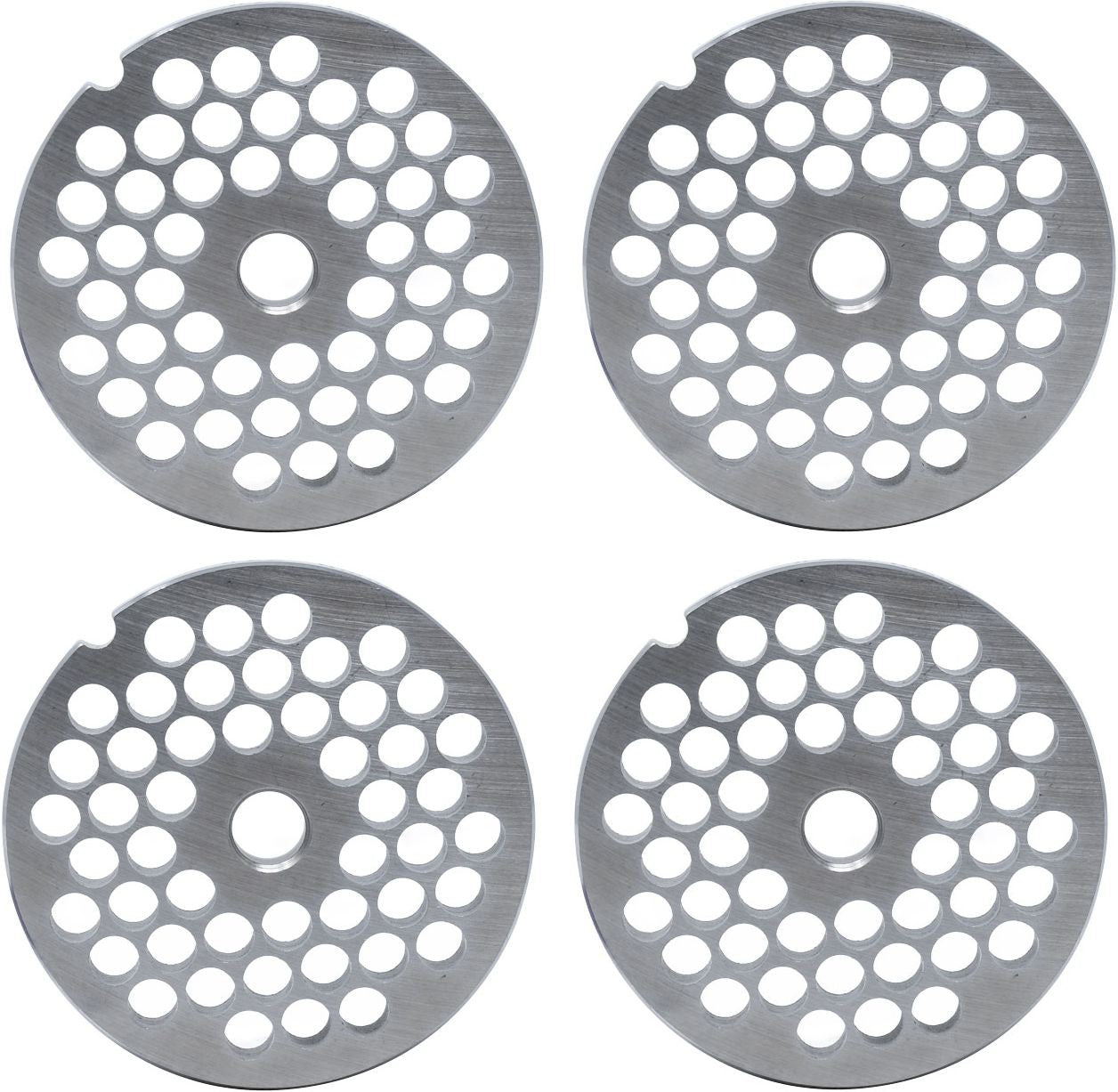 Omcan - #22 (8 mm) European-Style Stainless Steel Hubless Meat Grinder Plate, Pack of 4 - 11223