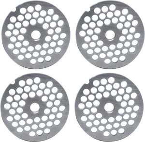 Omcan - #22 (8 mm) European-Style Stainless Steel Hubless Meat Grinder Plate, Pack of 4 - 11223