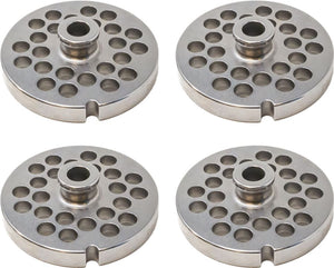 Omcan - #22 (9.5 mm) Stainless Steel Meat Grinder Plate with Hub, Pack of 4 - 11152