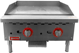 Omcan - 24″ Countertop Gas Griddle 2 Burners with Thermostatic Control - 47371