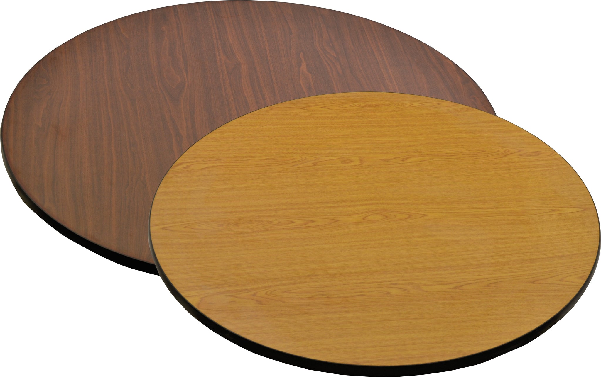 Omcan - 24" Oak/Walnut Round Table Top, Pack of 4 - 43166