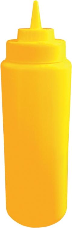 Omcan - 24 oz Yellow Condiment Squeeze Bottles Set of 6 (710 ml), Pack of 15 - 40471